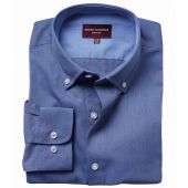 Brook Taverner Toronto Long Sleeve Oxford Shirt - Blue Size 18