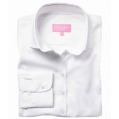 Brook Taverner Ladies Aspen Long Sleeve Oxford Shirt - White Size 20