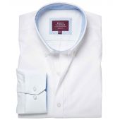 Brook Taverner Lawrence Long Shirt Stretch Oxford Shirt - White Size 18