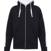 Finden and Hales Contrast Zip Hooded Sweatshirt - Navy/White Size 3XL