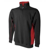 Finden and Hales Zip Neck Sweatshirt - Black/Red Size XL