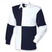 Front Row Quartered Rugby Shirt - White/Navy Size XL