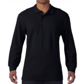 Gildan Long Sleeve Premium Cotton® Double Piqué Polo Shirt - Black Size S
