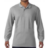 Gildan Long Sleeve Premium Cotton® Double Piqué Polo Shirt - Sport Grey Size M