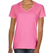 Gildan Ladies Premium Cotton® V Neck T-Shirt - Azalea Size L