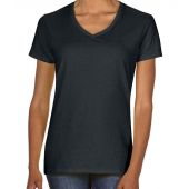 Gildan Ladies Premium Cotton® V Neck T-Shirt - Black Size M