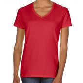 Gildan Ladies Premium Cotton® V Neck T-Shirt - Red Size M