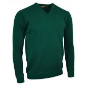 Glenmuir V Neck Lambswool Sweater - Bottle Green Size L