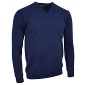 Glenmuir V Neck Lambswool Sweater - Navy Size M