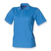 Henbury Ladies Poly/Cotton Piqué Polo Shirt - Mid Blue Size 16