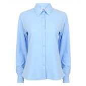 Henbury Ladies Long Sleeve Wicking Shirt - Light Blue Size 4XL/22