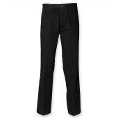 Henbury Flat Fronted Chino Trousers - Black Size 44/U