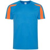 AWDis Cool Contrast Wicking T-Shirt - Sapphire Blue/Electric Orange Size S