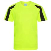 AWDis Kids Cool Contrast T-Shirt - Electric Yellow/Jet Black Size 3-4