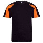AWDis Kids Cool Contrast T-Shirt - Jet Black/Electric Orange Size 3-4