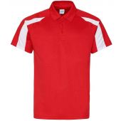 AWDis Cool Contrast Polo Shirt - Fire Red/Arctic White Size M