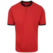 AWDis Cool Stand Collar Sports Polo Shirt - Fire Red/Jet Black Size XL