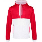 AWDis Cool Retro Track Zoodie - Fire Red/Arctic White Size L
