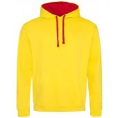 AWDis Varsity Hoodie - Sun Yellow/Fire Red Size S