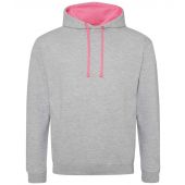 AWDis SuperBright Hoodie - Heather Grey/Electric Pink Size S