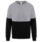 AWDis Colour Block Sweatshirt - Heather Grey/Deep Black Size S