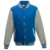 AWDis Varsity Jacket - Sapphire Blue/Heather Grey Size M