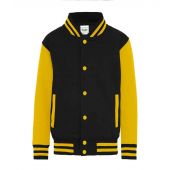 AWDis Kids Varsity Jacket - Jet Black/Sun Yellow Size 5-6