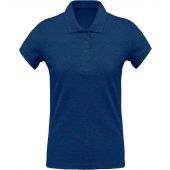 Kariban Ladies Organic Piqué Polo Shirt - Ocean Blue Heather Size XS