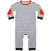 Larkwood Baby Long Sleeve Striped Bodysuit - Navy/White Size 6-12