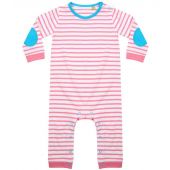 Larkwood Baby Long Sleeve Striped Bodysuit - Pink/White Size 12-18