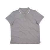Mantis Ladies The Tipped Polo Shirt - Heather Marl/White Size XL