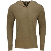 Next Level Apparel Unisex Tri-Blend Long Sleeve T-Shirt Hoodie - Military Green Size S