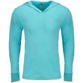 Next Level Apparel Unisex Tri-Blend Long Sleeve T-Shirt Hoodie - Tahiti Blue Size XXL