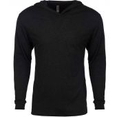 Next Level Apparel Unisex Tri-Blend Long Sleeve T-Shirt Hoodie - Vintage Black Size S