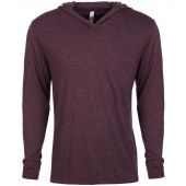 Next Level Apparel Unisex Tri-Blend Long Sleeve T-Shirt Hoodie - Vintage Purple Size XXL