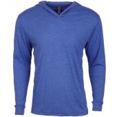 Next Level Apparel Unisex Tri-Blend Long Sleeve T-Shirt Hoodie - Vintage Royal Blue Size XXL