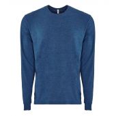 Next Level Apparel Unisex Sueded Long Sleeve Crew Neck T-Shirt - Heather Cool Blue Size 3XL