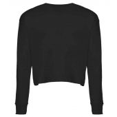 Next Level Apparel Ladies Long Sleeve Cropped T-Shirt - Black Size XL