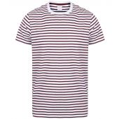 SF Unisex Striped T-Shirt - White/Burgundy Size XXL