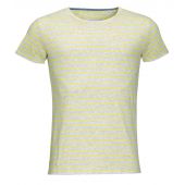 SOL'S Miles Striped T-Shirt - Ash/Lemon Size 3XL