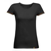 SOL'S Ladies Rainbow T-Shirt - Deep Black/Multicolour Size 3XL