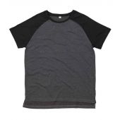 Superstar by Mantis Contrast Baseball T-Shirt - Charcoal Marl/Black Size XL