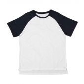 Superstar by Mantis Contrast Baseball T-Shirt - Pure White/Dark Navy Size XL