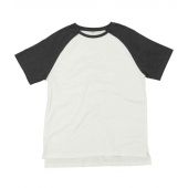 Superstar by Mantis Contrast Baseball T-Shirt - Washed White/Charcoal Marl Size S