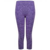 Tombo Ladies Seamless Cropped Leggings - Purple Marl Size S/M