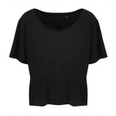 Ecologie Ladies Daintree EcoViscose Cropped T-Shirt - Jet Black Size XL