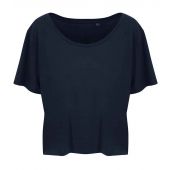 Ecologie Ladies Daintree EcoViscose Cropped T-Shirt - Navy Size XL