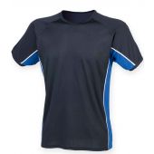Finden and Hales Performance Panel T-Shirt - Navy/Royal Blue/White Size 3XL