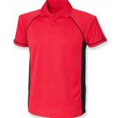 Finden and Hales Performance Panel Polo Shirt - Red/Black Size XXL