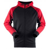 Finden and Hales Panelled Sports Hoodie - Black/Red/White Size XXL